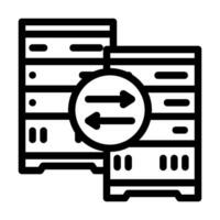 replicatie databank lijn icoon vector illustratie