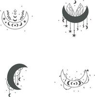 hemel- maan decoratie in vlak ontwerp. geïsoleerd vector set.