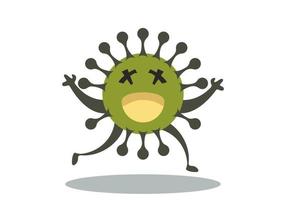 vector cartoon illustratie van een virus, bacteriën. tekenfilm microben.