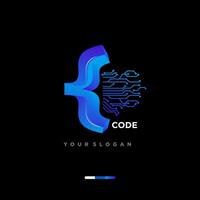 de logo voor code vector