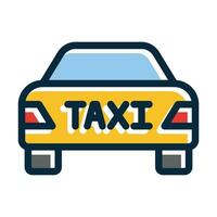 taxi vector dik lijn gevulde donker kleuren