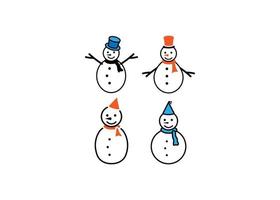 sneeuwpop pictogrammenset ontwerp illustratie vector sjabloon