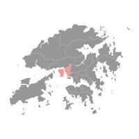kwai tsing wijk kaart, administratief divisie van hong kong. vector illustratie.