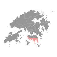 zuidelijk wijk kaart, administratief divisie van hong kong. vector illustratie.