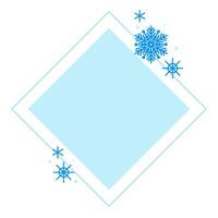 Kerstmis winter lineair blauw ruit kader met sneeuwvlok vector