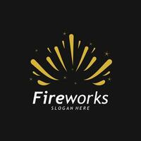 logo sjabloon van sprankelend vuurwerk Aan partij viering vector