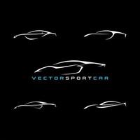 vector abstracte sport auto silhouet logo set