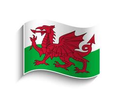 vector Wales golvend vlag icoon