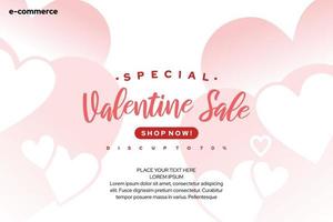 valentijnsdag verkooppromotie bannerontwerp geschikt voor post op sociale media, brochure, poster, webbanner enz. vector