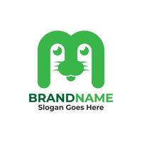 creatief hond met brief m logo ontwerp sjabloon. modern dier icoon voor op te slaan, veterinair kliniek, bedrijf onderhoud. vector