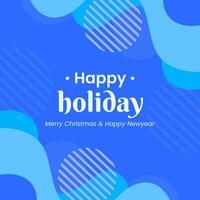 gelukkig nieuw jaar en Kerstmis sociaal media post met een abstract blauw achtergrond vector