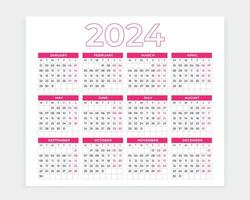2024 kalender, kalender 2024, 2024, kalender ontwerp, kalender, vector