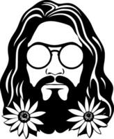 hippie, minimalistische en gemakkelijk silhouet - vector illustratie