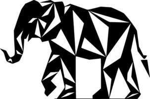 olifant - zwart en wit geïsoleerd icoon - vector illustratie