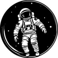 astronaut, zwart en wit vector illustratie