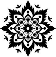 mandala - zwart en wit geïsoleerd icoon - vector illustratie