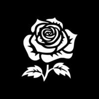 roos - zwart en wit geïsoleerd icoon - vector illustratie