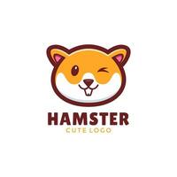 mascotte hoofd hamster logo modern vector ontwerp sjabloon