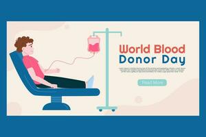 hand- trek wereld bloed schenker dag banier vector