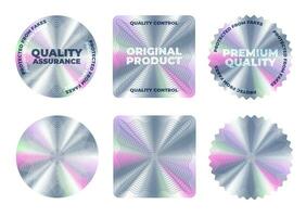 hologram stickers, kwaliteit etiketten, holografische label vector