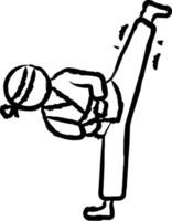 taekwondo hand- getrokken vector illustraties