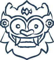 barong masker hand- getrokken vector illustratie