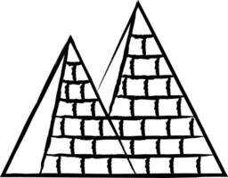 piramide hand- getrokken illustratie vector