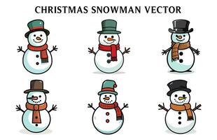 reeks van Kerstmis sneeuwman vector, sneeuwman illustratie bundel vector