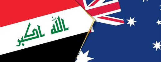 Irak en Australië vlaggen, twee vector vlaggen.