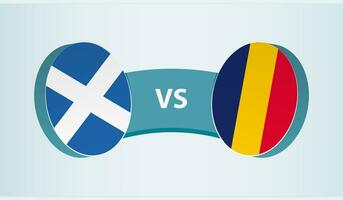 Schotland versus Tsjaad, team sport- wedstrijd concept. vector