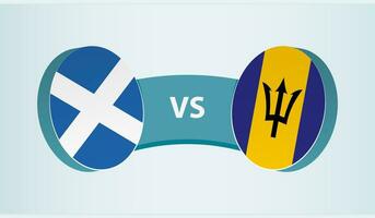 Schotland versus Barbados, team sport- wedstrijd concept. vector