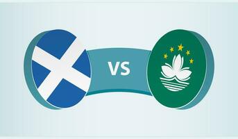 Schotland versus macao, team sport- wedstrijd concept. vector