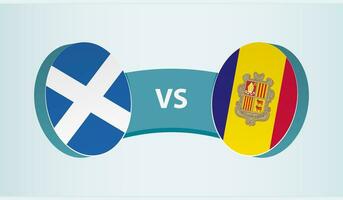 Schotland versus Andorra, team sport- wedstrijd concept. vector