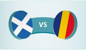 Schotland versus Roemenië, team sport- wedstrijd concept. vector