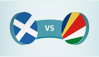 Schotland versus Seychellen, team sport- wedstrijd concept. vector