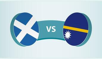 Schotland versus nauru, team sport- wedstrijd concept. vector