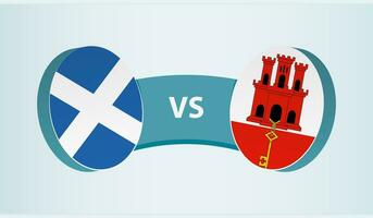 Schotland versus Gibraltar, team sport- wedstrijd concept. vector