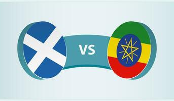 Schotland versus Ethiopië, team sport- wedstrijd concept. vector