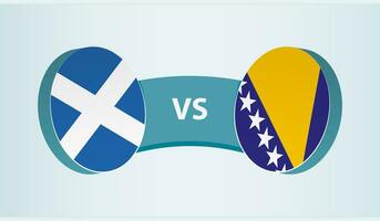 Schotland versus Bosnië en herzegovina, team sport- wedstrijd concept. vector