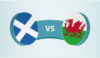 Schotland versus Wales, team sport- wedstrijd concept. vector