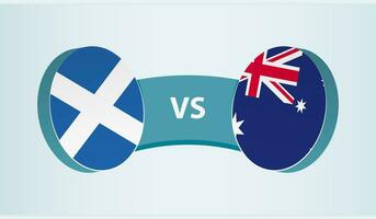 Schotland versus Australië, team sport- wedstrijd concept. vector
