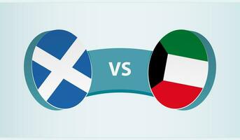 Schotland versus Koeweit, team sport- wedstrijd concept. vector