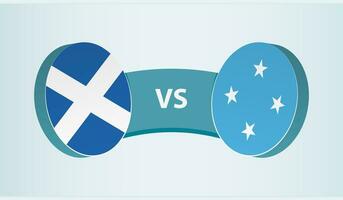 Schotland versus Micronesië, team sport- wedstrijd concept. vector