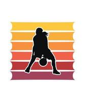 basketbal retro zonsondergang ontwerpsjabloon vector