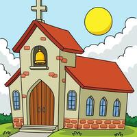 christen kerk gekleurde tekenfilm illustratie vector