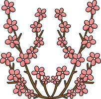 kersenbloesem bloem cartoon gekleurde clipart vector