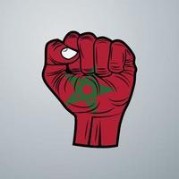 marokko vlag met handontwerp vector