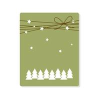 Kerstmis geschenk doos in milieuvriendelijk verpakking, gebonden met touw. vakantie geschenk, Kerstmis en nieuw jaar verrassing, verpakking ontwerp met winter decor en Kerstmis bomen scrapbooken. vector