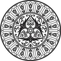 vector zwart monochroom ronde Turks ornament. poef cirkel, ring, kader