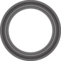 vector zwart monochroom ronde klassiek Grieks meander ornament. patroon, cirkel van oude Griekenland. grens, kader, ring van de Romeins rijk